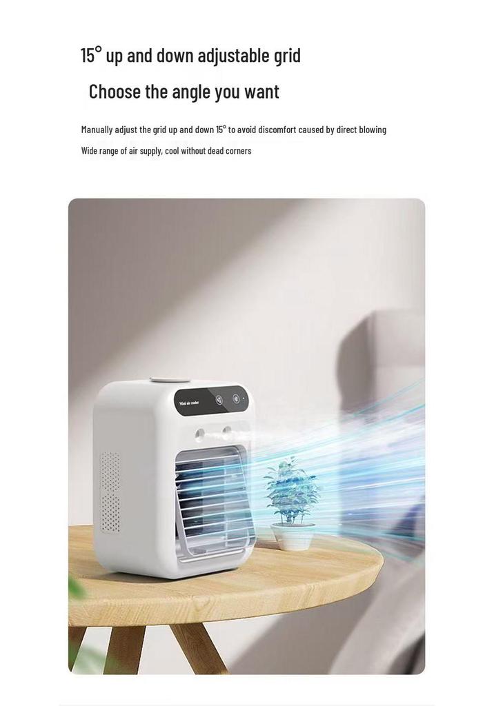Compact Portable Air Conditioner Fan, Dorm Spray Cooler, Humidifying Electric Desktop Fan
