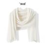 Women's 100% Pure Cashmere Solid Color Knit Shawl - Warm Fashion for Autumn & Winter