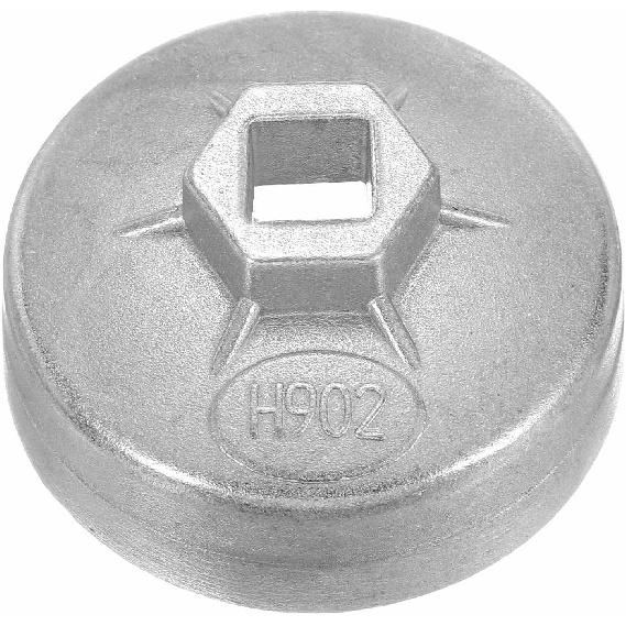 HARFINGTON Oil Filter Cap Wrench 14 Flute 65mm Inner Dia 1/2" Square Drive Aluminum Cup Type Drive Metric Oil Filter Socket Removal Tool for Engine