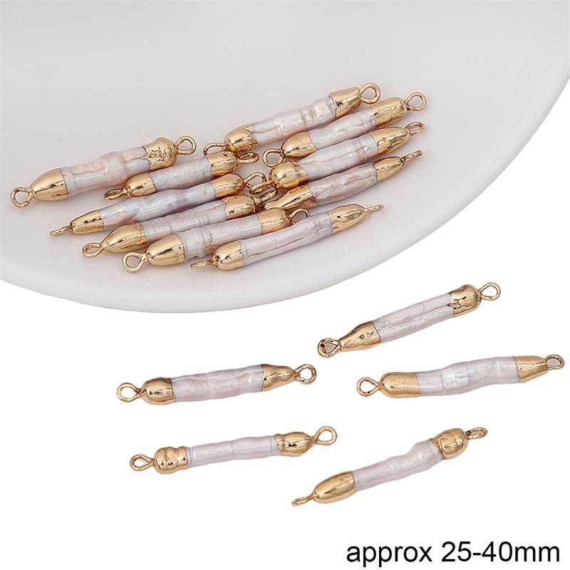 Perle Naturale de Apă Dulce Neregulate Margine Aurie Pandante Duble Suspendate Pentru Colier DIY Brățară Cercei Confecționare Bijuterii