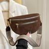 Vinter Faux Suede Brysttaske Dame Taljetaske Street Trend Fanny Pack Afslappet rejse Kvinde Skulder Crossbody Taske Telefon Pung