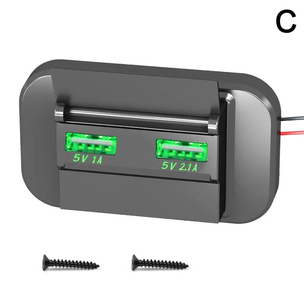 

12В/24В Автомобильный Автобусный Зарядный Разъем Адаптер Панель Питания USB Быстрая Зарядка PD Тип C Двойные USB Порты Для Морских Автодомов Быстрая Зарядка M7K9 зелёный