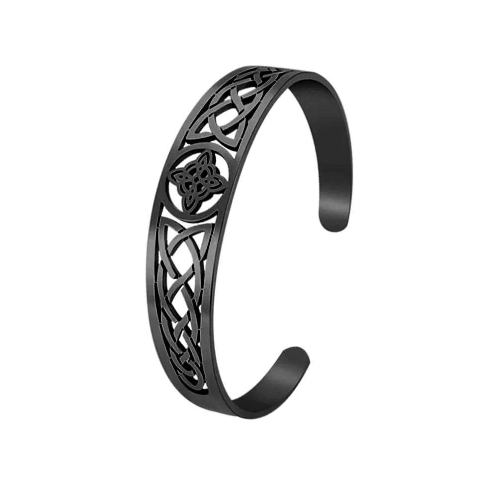 Amuletos de Bruxaria Pulseiras de Nó de Bruxa Pulseira Aberta com Nó Celta Vintage para Mulheres Joias Wicca Presente