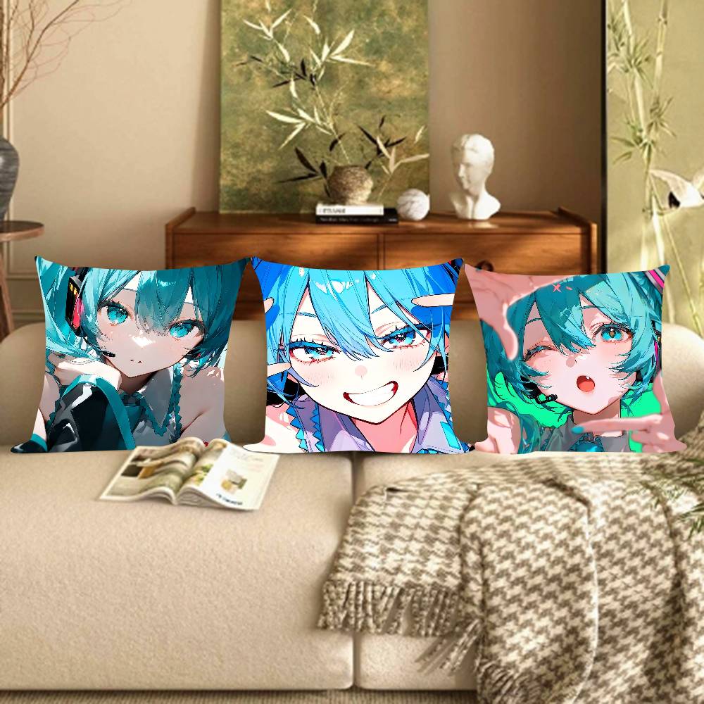 Anime Hatsune Miku Personalized Pillow Cover Kids Bedroom Wild Party Decor Pillowcase Kid Birthday Shower Gift
