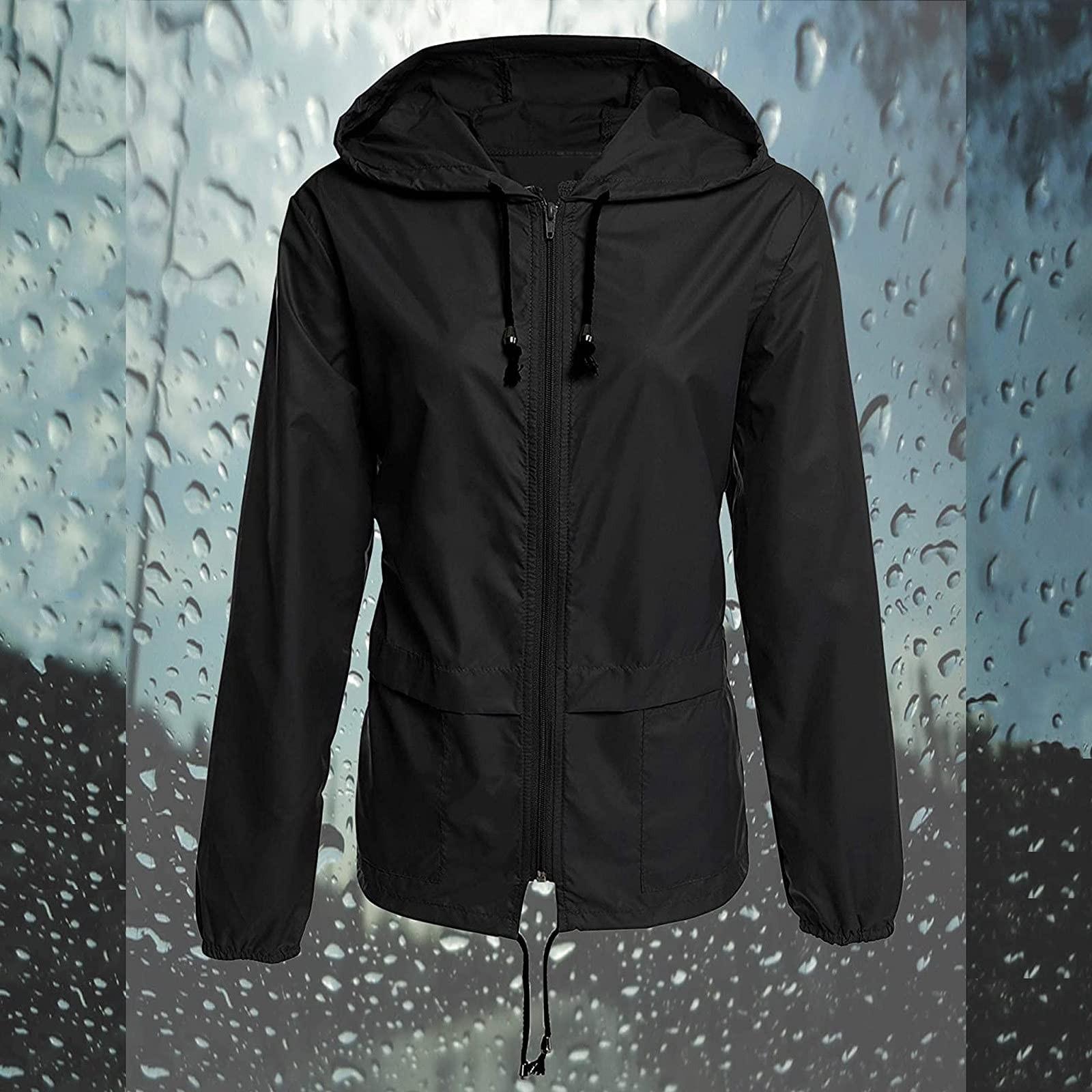 

Women s Lightweight Outdoor Hooded Zip Cardigan Hiking Raincoat Jacket Tops Outerwear XXL чёрный