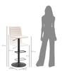 Bar Stool With Lift High White Cm 43X49,5X85,5-107(Seat Cm 61-82,5) Set 2Pcs