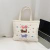 Cute Cat Embroidered Ladies Bento Handbags Carto Quilted Women's Shopping Mommy Bag Simple Female Book Tote Shoulder Bag