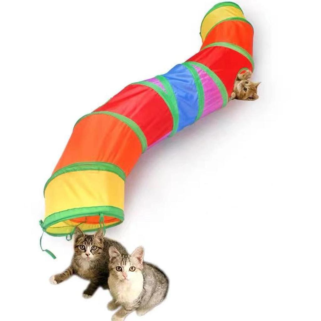 Tunnel Pet Toy Tunnel Pet Toy, Cat Tunnel Pet Supplies Toy Cat Tunnel Collapsible 3 Tunnels Chew Toy for Puppies, Rabbits, Ferrets, Etc. Comes with a