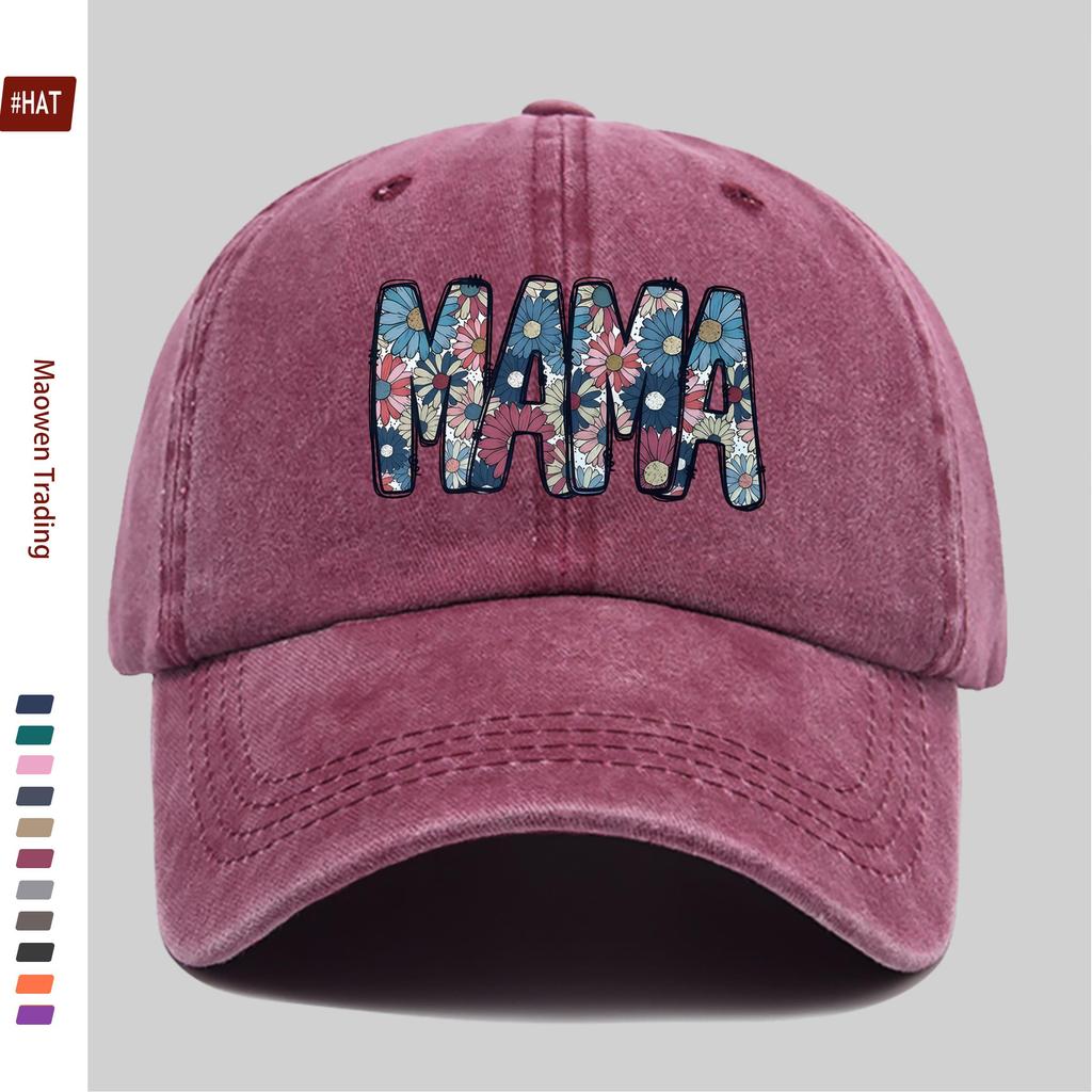 pc Floral MAMA Print Baseball Cap Unisex Casual Vacation Sun Hat Multiple Colors Available Papa Hat Comfortable and Light