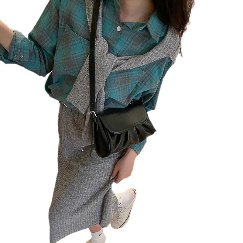 Cloud Bag High-end Female Summer Soft Pleated Armpit Bag One Shoulder Oblique Straddle Small Bag for Women