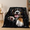 3D Illusion Breaking Wall Dog Puppy Cute Flannel Blanket,Cozy Soft Throw Blanket For Home Bedroom Bed Sofa Picnic Cover Gift Kid