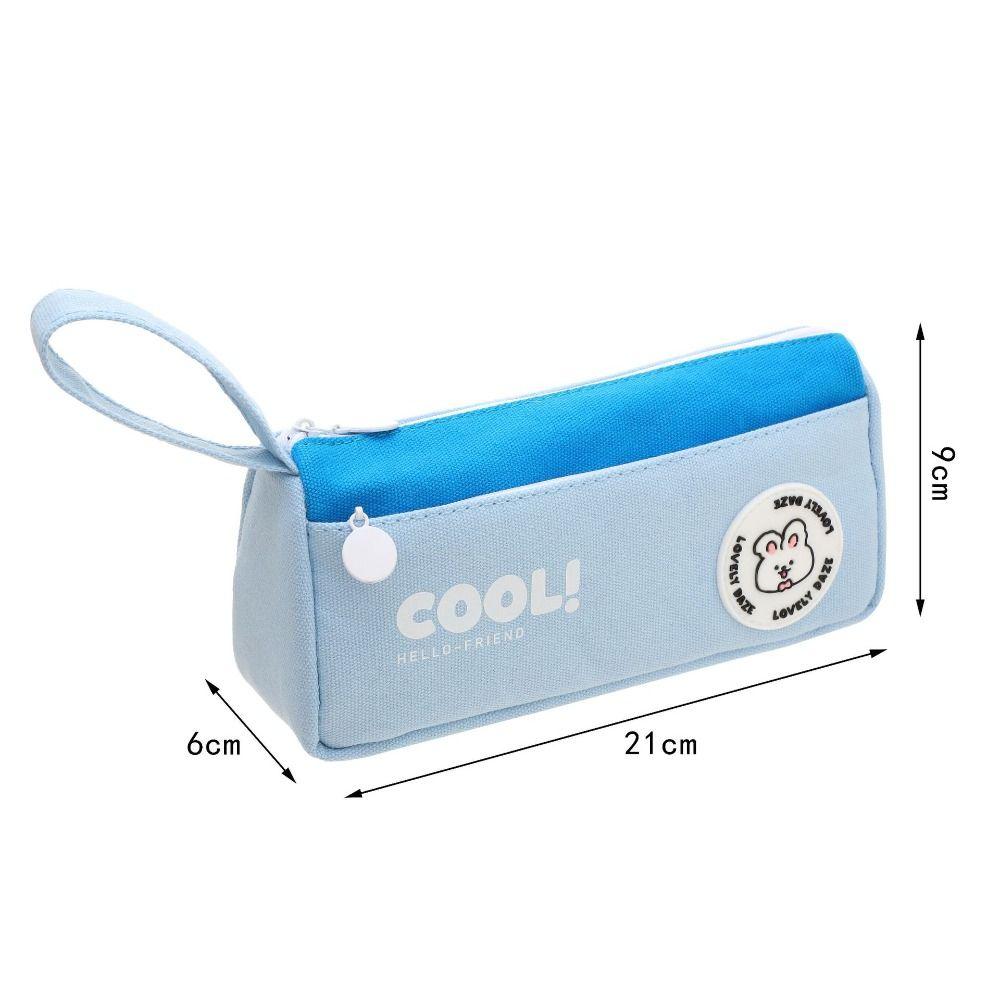 Large Capacity Triangle Stationery Bag Cartoon Storage Bag Wear Resistant Rabbit Pencil Bag  Women