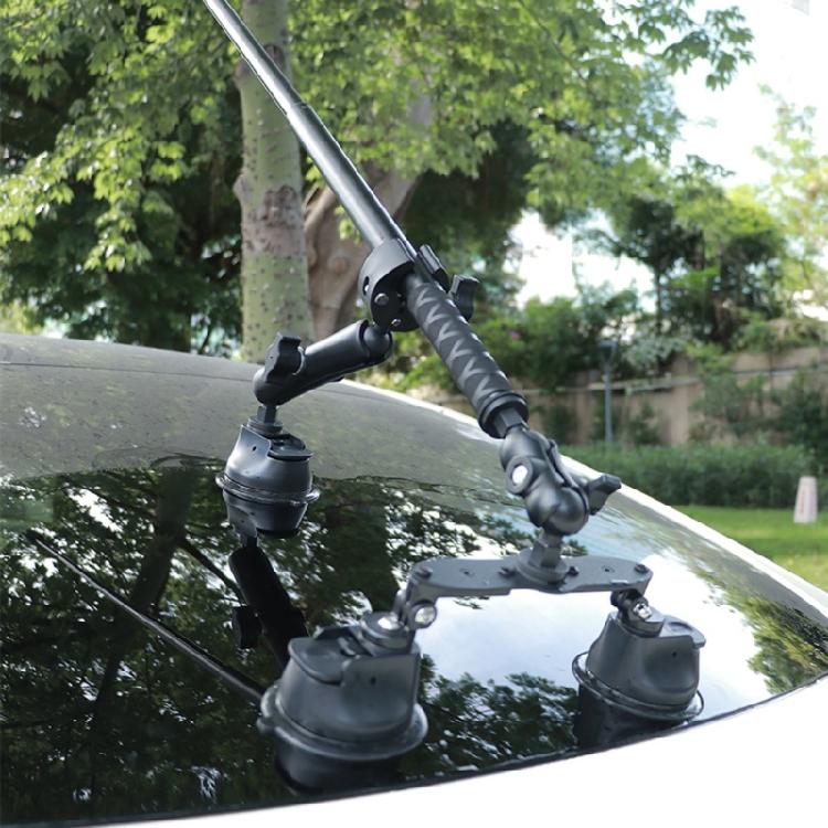 Aluminiowy Zestaw Montażowy 5 w 1 z Przyssawką Samochodową i Ukrytym Uchwytem na Selfie Stick do Kamery Akcji X2/X4