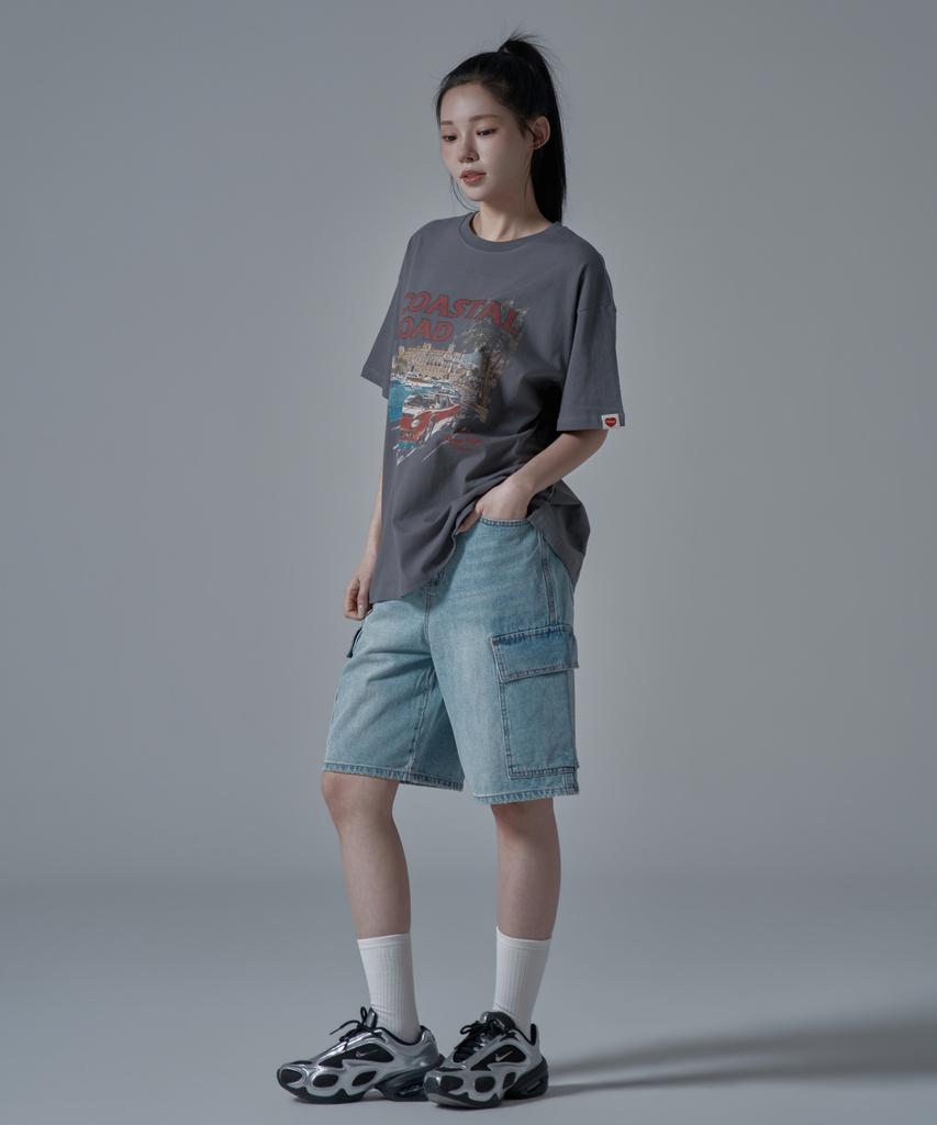 WAARFORWOMAN Wt-67 Coastal Oversized Short Sleeve T-Shirt_Charcoal