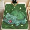 Koc Flanelowy z Wzorem Pokémona Bulbasaur, Wysoka Jakość, Wygodny na Wszystkie Pory Roku, Wystrój Domu, Ciepło i Komfort, Idealny na Prezenty.
