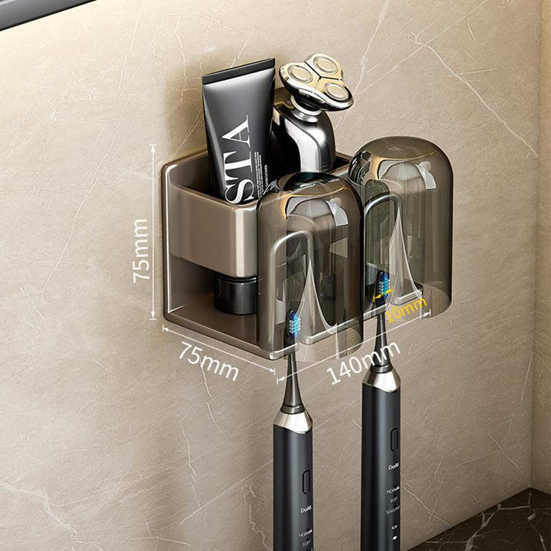 

Настенный держатель для зубных щеток, алюминиевый сплав, подставка для зубной пасты без сверления, экономит место, полка для ванной комнаты, аксессуары для дома