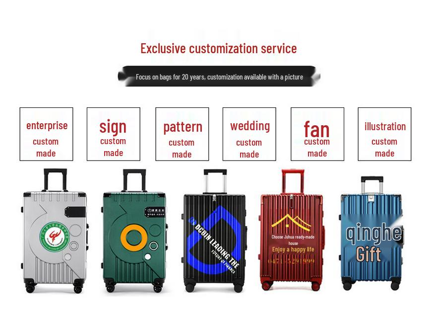 20-Inch Aluminum Frame Trolley Suitcase with Universal Wheels - Large Capacity Carry-On Luggage