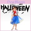 Charming Halloween Cosplay Princess Costume For Kids Adorable Blue Denim Dress