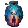 Novelty Colorful Deer 3D Printed Hoodie Funny Fashion Casual Personality Hip Hop Long Sleeve Cool Pullover