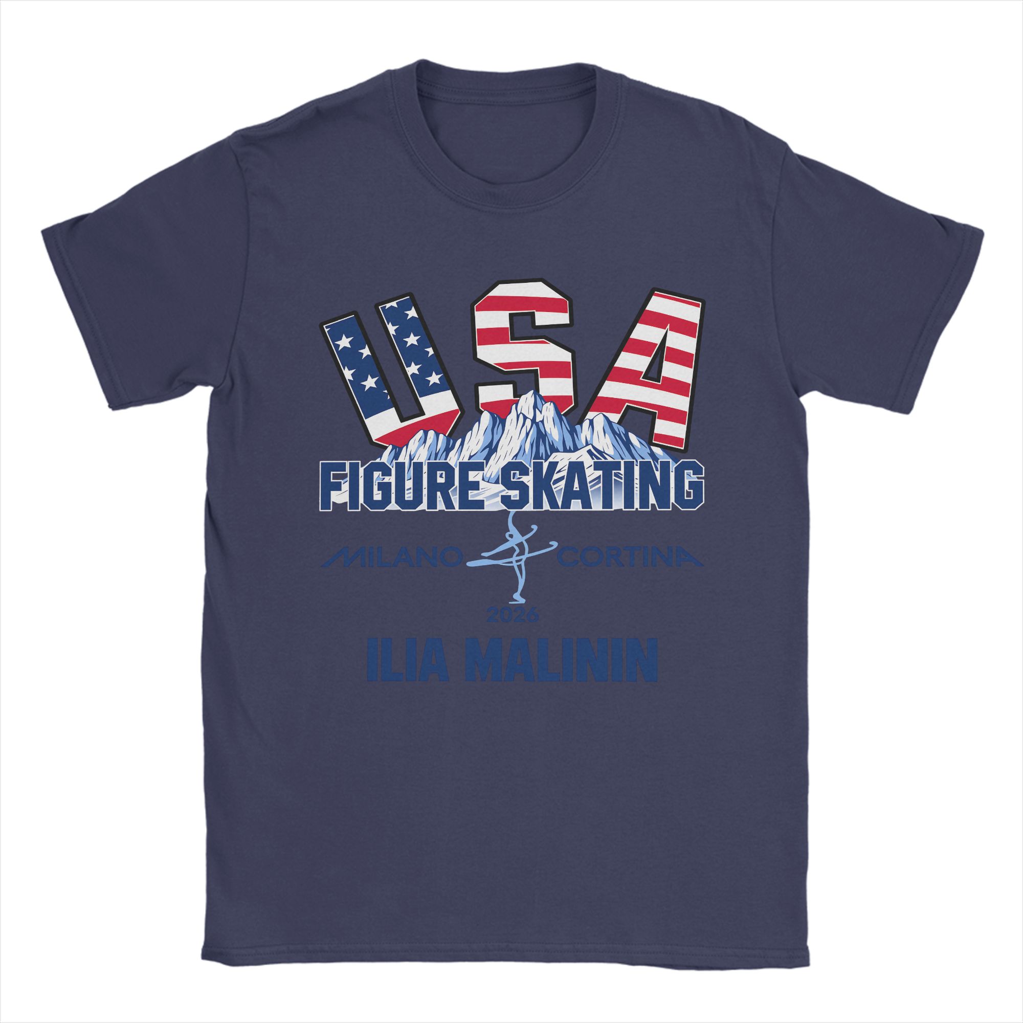 

Ilia Malinin Figure Skating Milano Cortina 2026 Pure Cotton TShirt For Man Beach Crew Neck Hip Hop Tee Shirt Loose Clothes 4XL