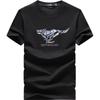 Camiseta Clássica de Manga Curta Estampada de Lobo Masculina Qipilang
