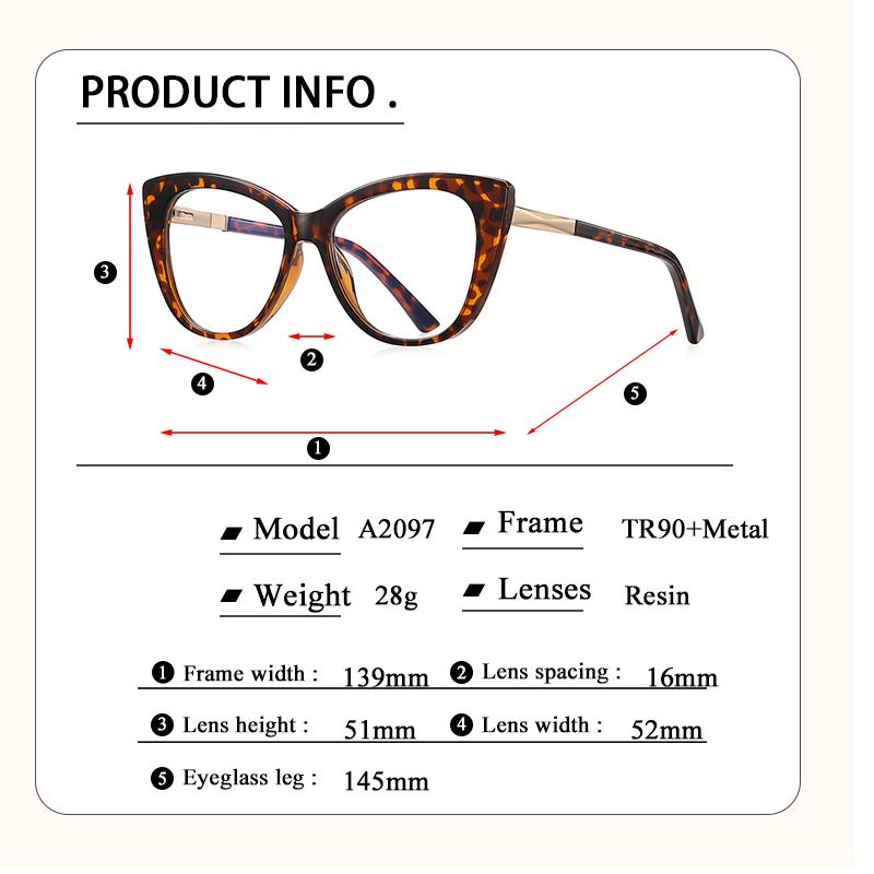 New Cat's Eye Glasses Frame Female Anti Blue Light Reading Glasses Finished Presbyopia Eyeglasses  Prescription Glass