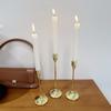 3Pcs/Set Minimalist Retro Style Tabletop Candle Holders Metal Exquisite Candlelight Dinner Props Home and Hotel Decoration