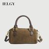 Korean Version Retro Suede All-Match One-Shoulder Diagonal Pillow Bag Boston Handbag