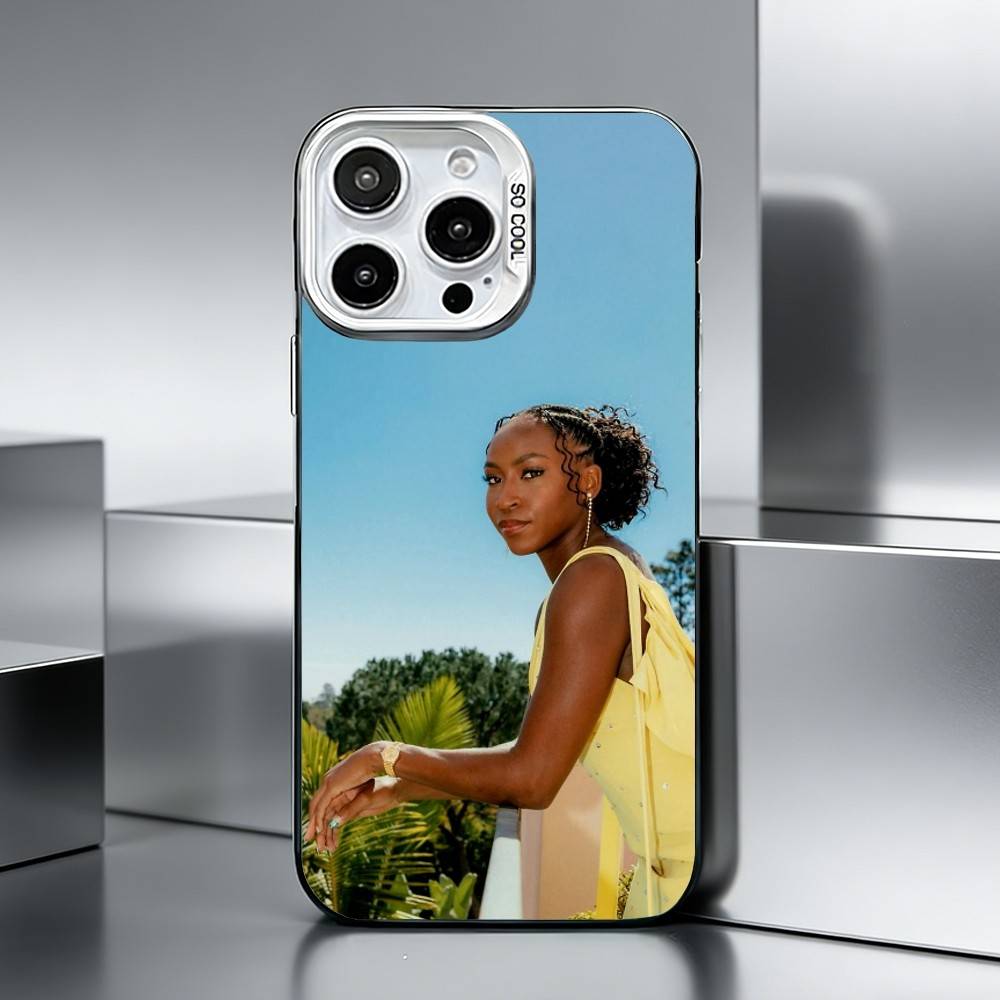 T-Tennis S-Star C-Coco Gauff Phone Case For iPhone 17,16,15,14,13,12,11 Plus,Pro Max,XS,Colored silver phone case iPhone16pro