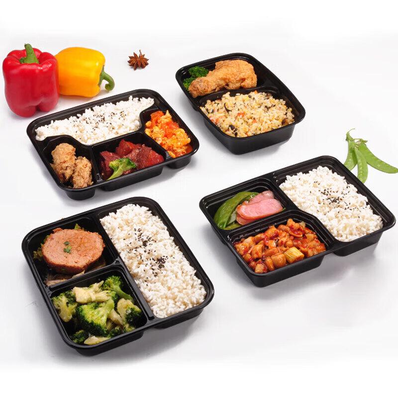 Disposable 4-Compartment Meal Box with Lid