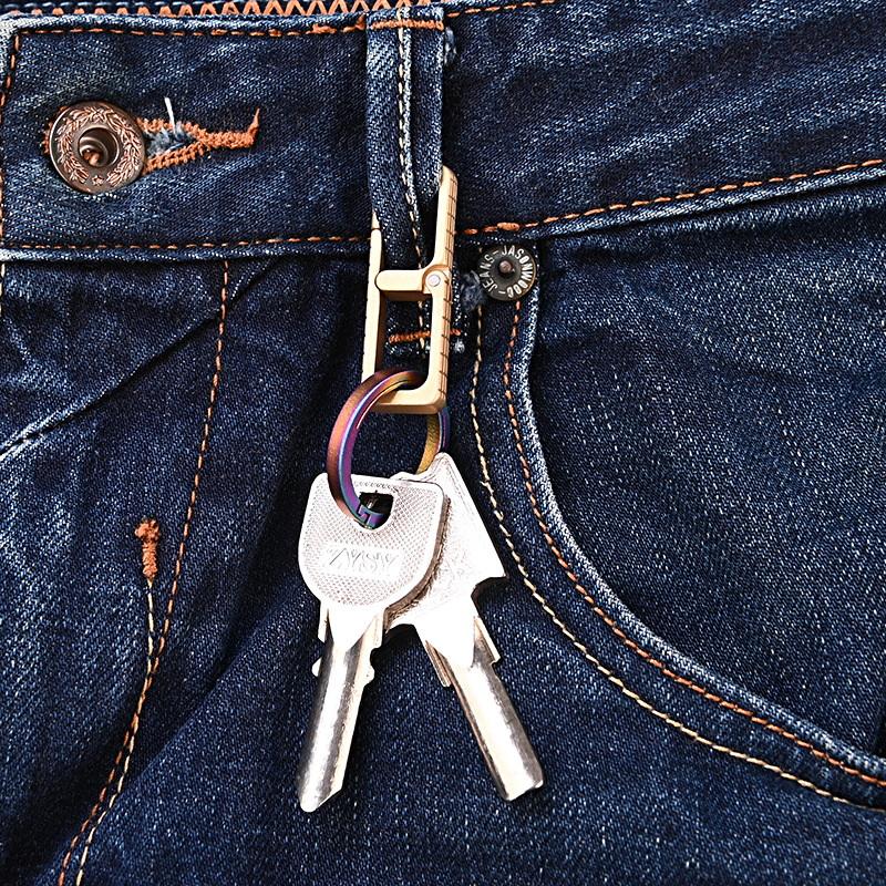 1Pc Waist Belt Buckle Durable Brass Mini Portable Keychain Simple Smooth Polished Keychain Hook Key Chain Clip Belt Use