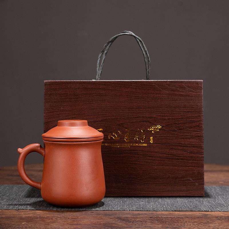 Gift Box Purple Sand Mug Personal With Lid Tea Separation Tea Cup Office Tea Cup Gift Customization