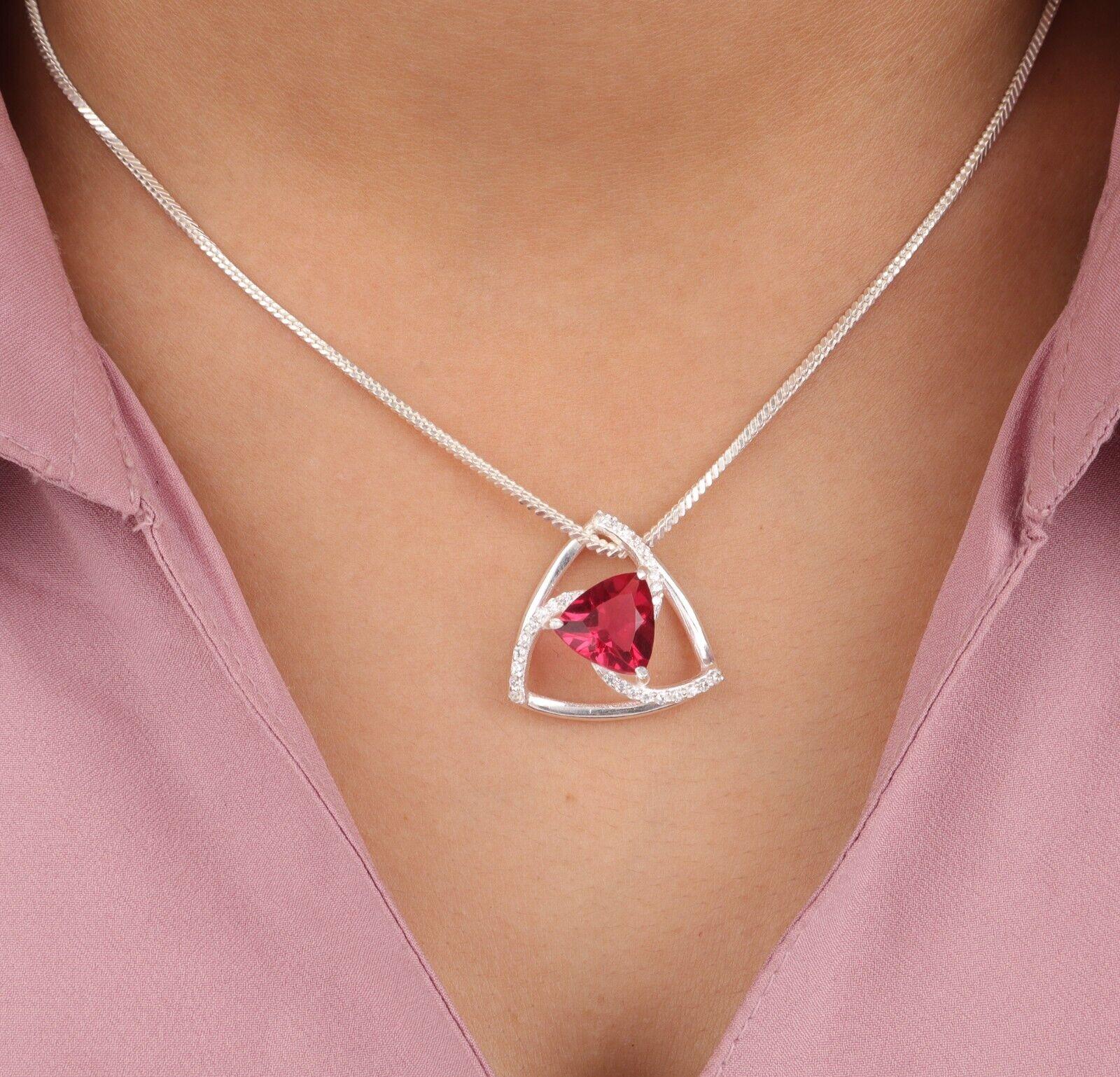 

Natural Pink Rubellite Gemstone 925 Solid Silver Jewelry Zircon Stylish Pendant CZP-10-9