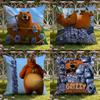 Federa Cuscino G-Grizzly e L-Lemming Copricuscino Doppia Scena per Casa e Auto: Reversibile per un Comfort Premium