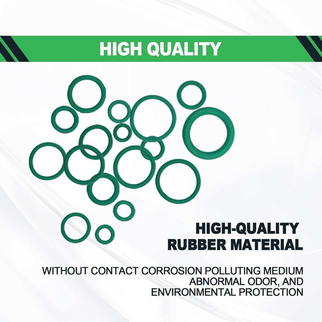 Car Air Conditioning AC O Ring Kit Sealing ORings Gasket Assortment Set 270 Pieces Seal Gasket Washer A/C Professional Plumbing Automotive Rubber