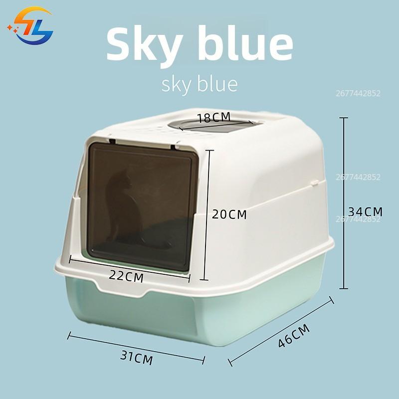 Non-Toxic Large Enclosed Cat Litter Bowl Flip-Top Litter Scoop Removable Cat Toilet Litter Scoop Easy To Clean