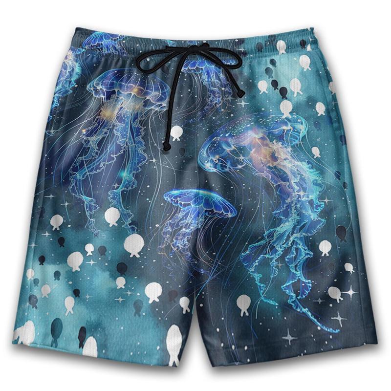 Fashion Jellyfish Pattern Beach Shorts For Men 3D Printing Sea Animal Swimming Trunks Kids Summer Quick Dry Surfboard Shorts