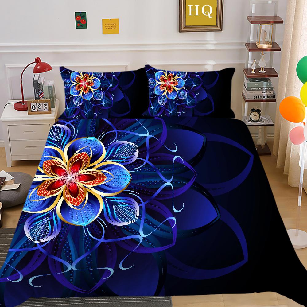 Flowers Printed Bed Set Cover Single Size Polyester Bed Clothes Girl Superior High Quality Bedroom Decor