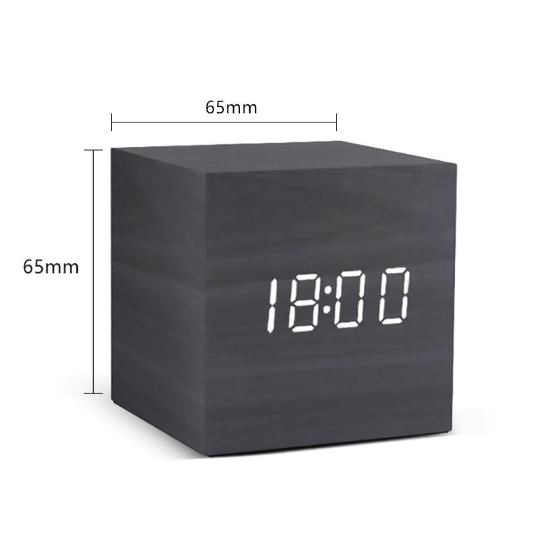 Triangle Wooden Led Smart Alarm Clock Digital Desktop Clock Voice Control Table Digital Alarm Clocks For
