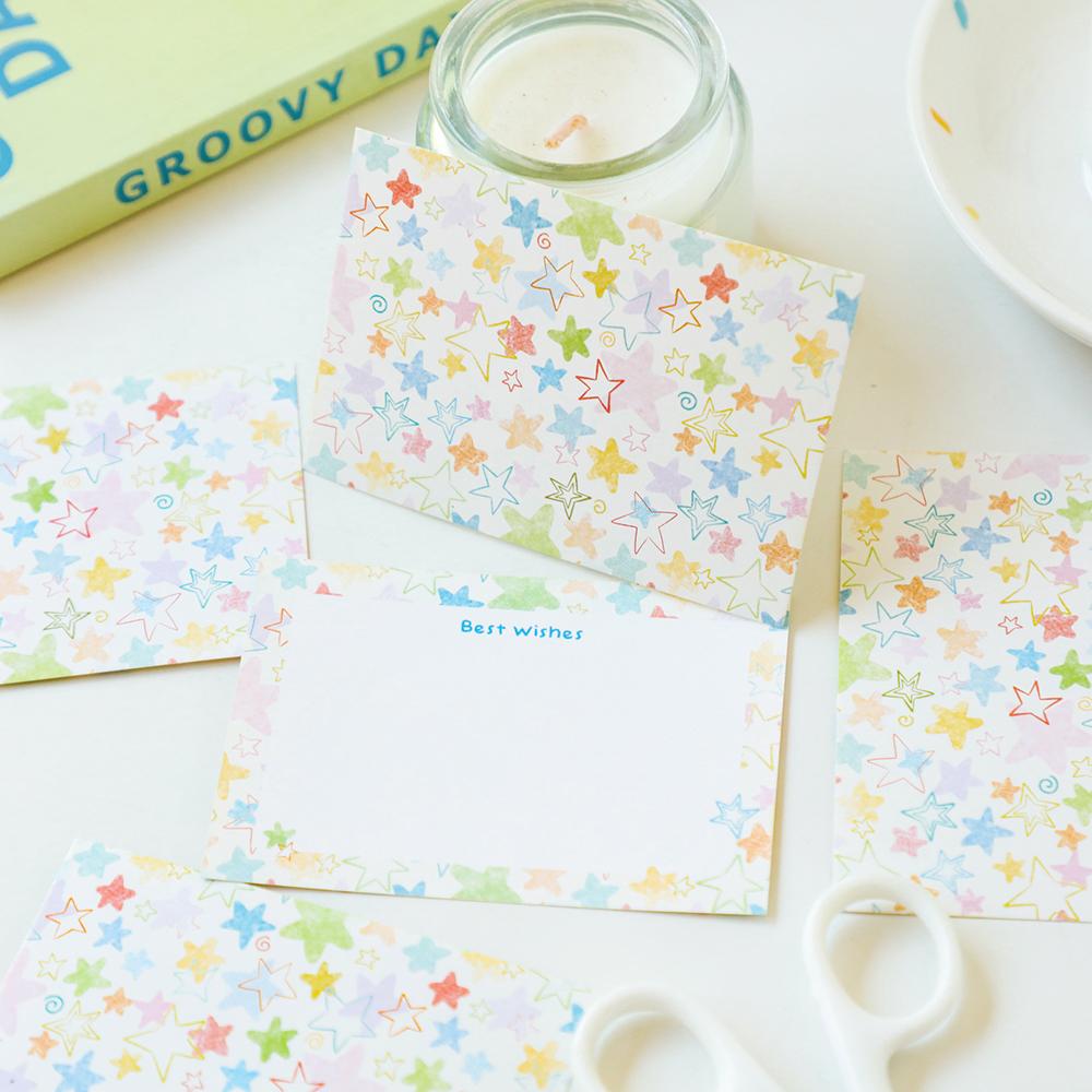 40 Sheets Candy Star Message Card Set High Beauty Cartoon Festival Gift Card Handwritten Blessing Romantic Card