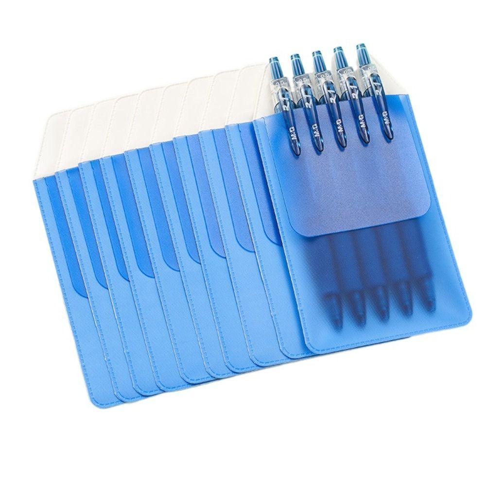 

10Pcs/set Multi-color Nurse Pen Pocket Leak-Proof Pen Insert Pouch PVC Pencil Case Doctor Dark Blue