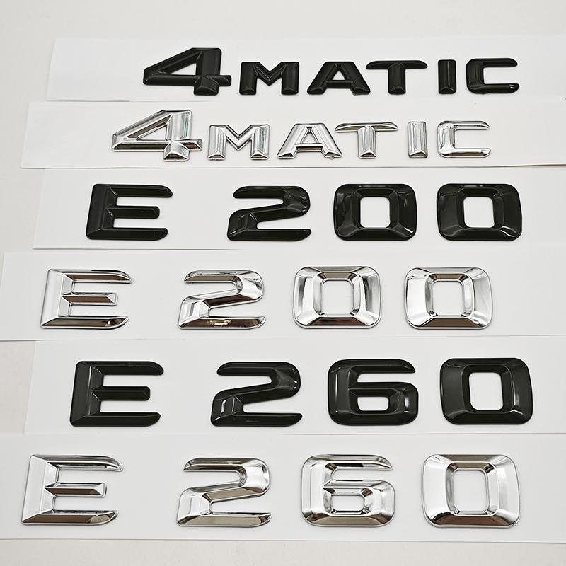 3D ABS Car Letters Rear Trunk Badge Logo E200 E260 Sticker Emblem For Mercedes Benz E Class E200 E260 W213 Auto Tail Accessories AU0
