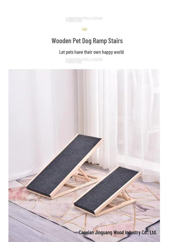 Haustierrampe aus Massivholz: Faltbare, rutschfeste Treppe für Hunde - Ideal zum Klettern auf Sofas und Betten