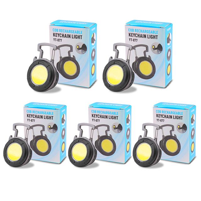 COB Multifunctional Portable Mini Keychain Light Rechargeable USB Interface LED Work Light Emergency Outdoor Camping Light