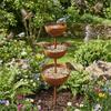Vintage Iron Bird Water Dispenser Rusted Garden Rain Catcher Bird Feeding Station  Outdoor Garden