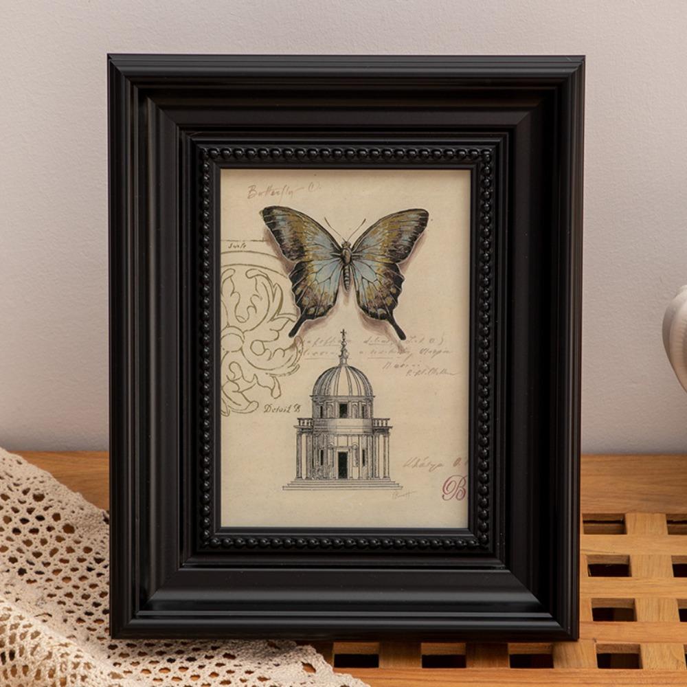 

Elegant 6 Inch Photo Frame Black Rustic Resin Picture Frame Desktop Ornament Photo Display Stand Home Decor чёрный