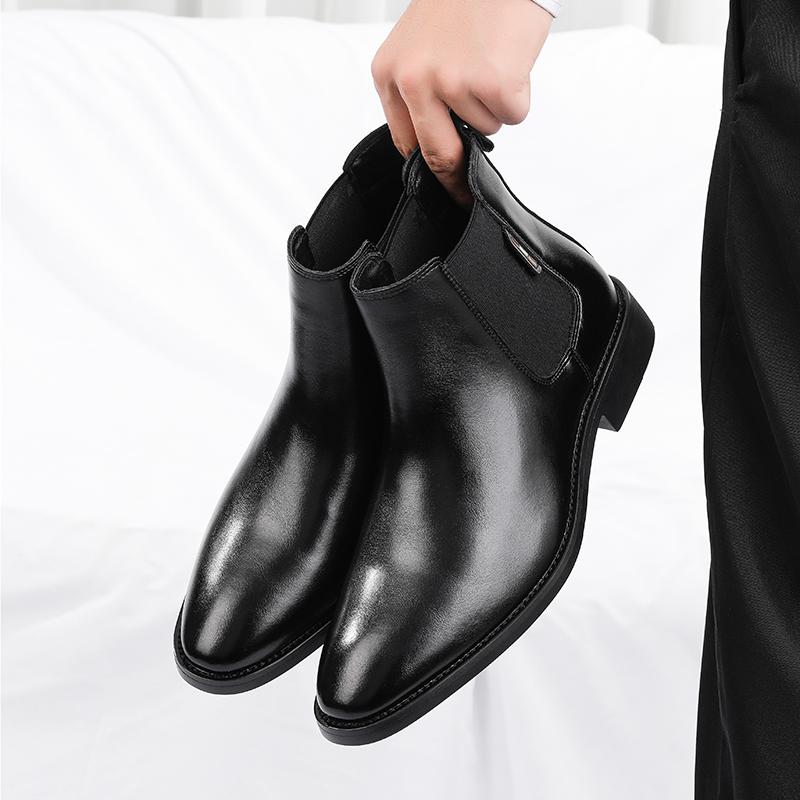 Men`S Chelsea Boots Autumn Winter Leather