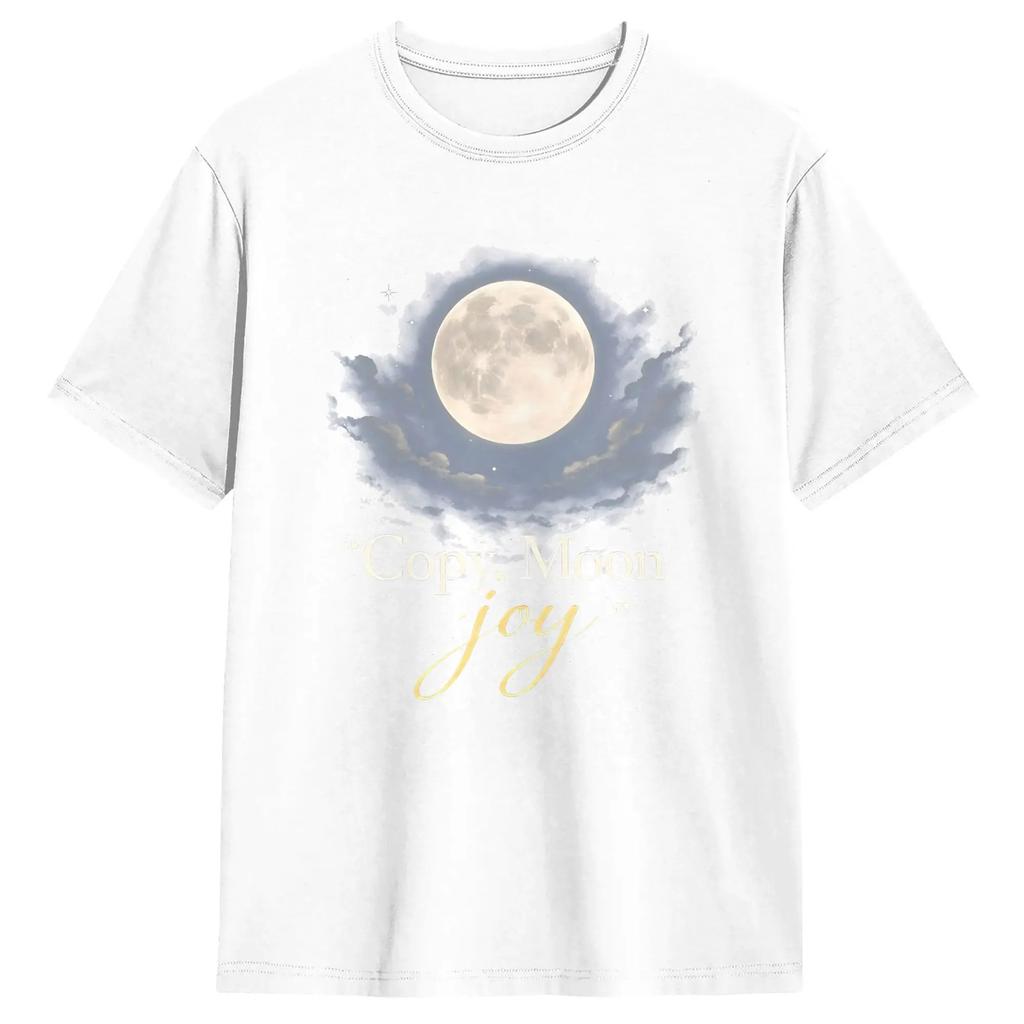 2026 Summer Fashion Tee Copy Moon Joy Funny Unisex Cotton Vintage TShirts Crewneck Tee Shirt Short Sleeve Clothes Graphic Y2K