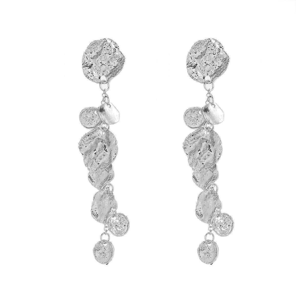 

Серьги-подвески Z Retro с геометрическим узором, многослойные, круглые, в стиле хип-хоп серебряный