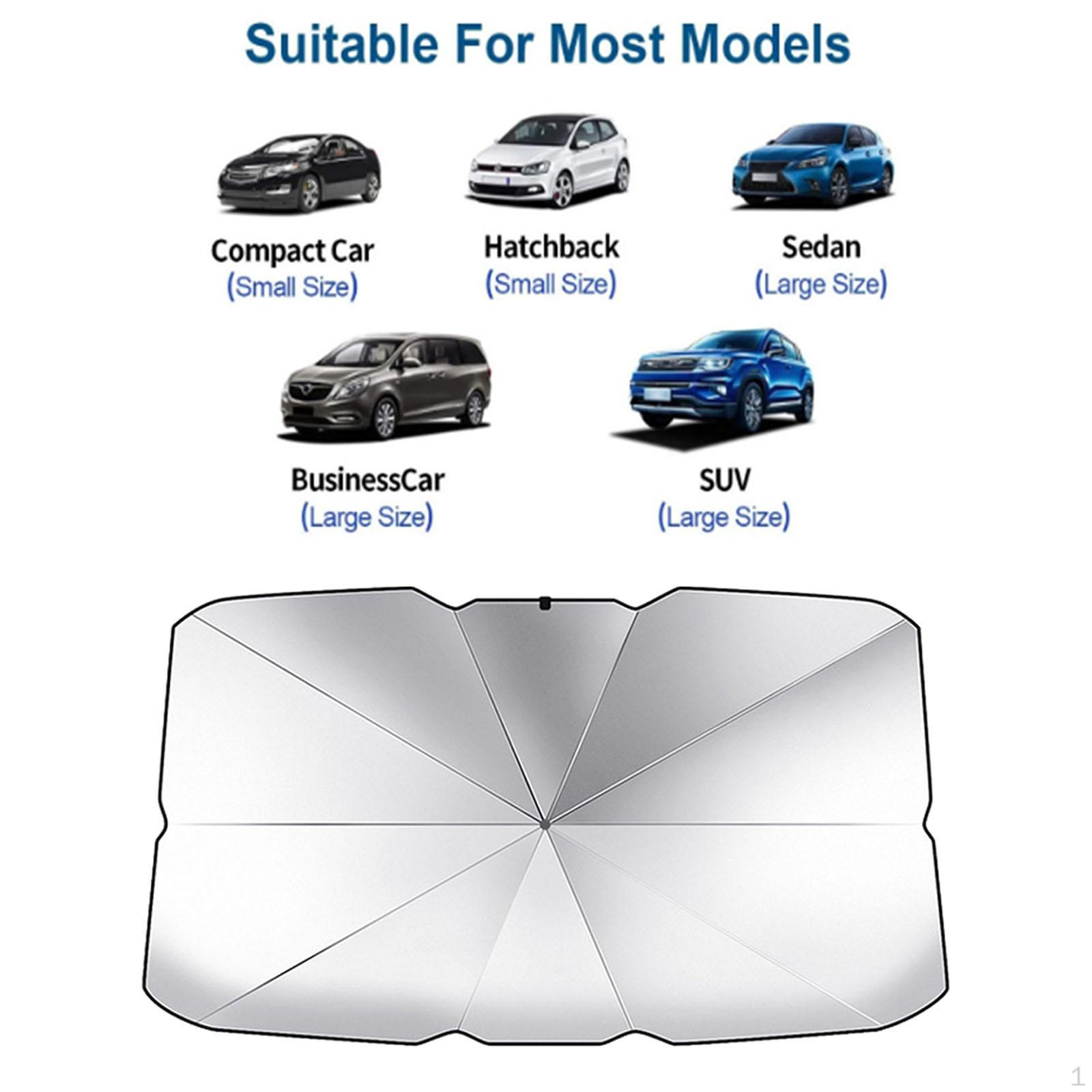 

Automobile Windshield Shade Umbrella for Front Window in SUVs and Sedans 125cmx65cm